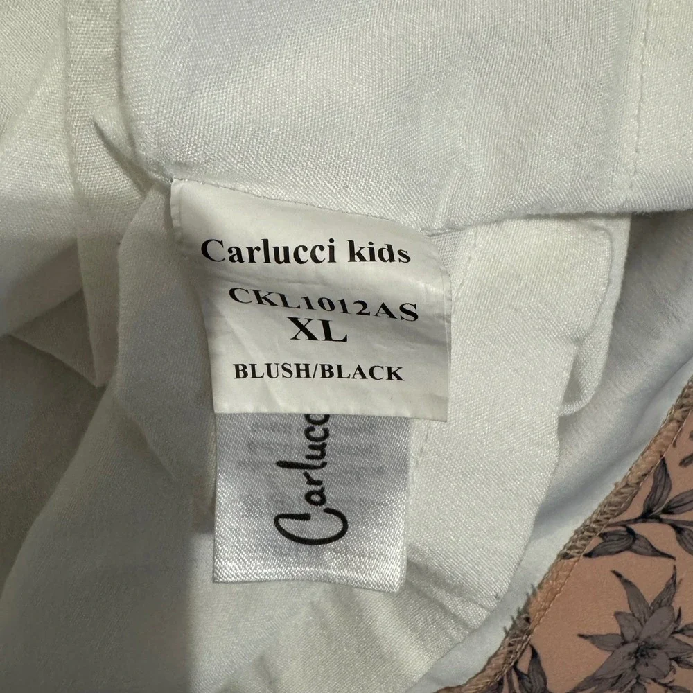 CarLucci Kids Girls Blush Floral Print‎ Elastic Waist Midi Skirt Size XL Peasant